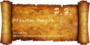 Pfiszter Henrik névjegykártya