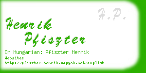 henrik pfiszter business card